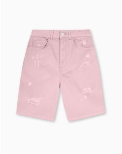 Светло розовые бермуды с рваным дизайном Gloria jeans