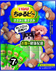 Чуру Би Запеченные трубочки с нежной начинкой для собак Куриное филе для здоровья ЖКТ 70 г Inaba