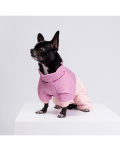 Комбинезон с диагональным замком для собак S розовый девочка Petmax