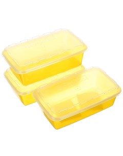 Контейнер пищевой пластик 1 л 9 5 см 3 шт лимон Zip ИК 17455000 Беросси