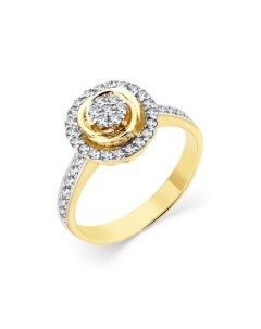 Кольцо с 42 бриллиантами из комбинированного золота Мастер бриллиант