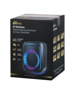 Портативная акустика SP 905B 50 Вт FM AUX USB microSD Bluetooth подсветка черный SP 905B Ritmix