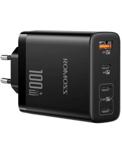 Сетевое зарядное устройство AC100H USB A 3 х USB type C 100Вт 5A черный Romoss