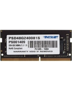 Оперативная память PSD48G240081S DDR4 1x 8ГБ 2400МГц для ноутбуков SO DIMM Ret Patriòt