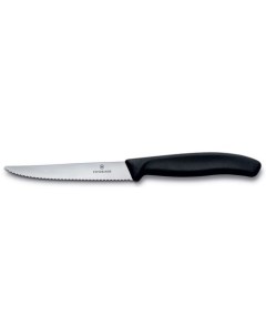 Нож кухонный Swiss Classic для стейка 110мм заточка серрейтор стальной черный Victorinox