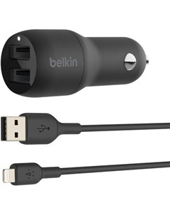 Автомобильное зарядное устройство CCD001bt1MBK 2xUSB 2 4A черный Belkin
