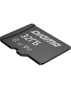 Карта памяти microSDHC UHS I U1 32 ГБ 70 МБ с Class 10 CARD10 1 шт переходник SD Digma