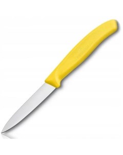 Нож кухонный Swiss Classic для чистки овощей и фруктов 80мм заточка прямая стальной желтый Victorinox