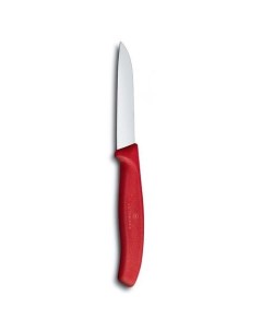 Нож кухонный Swiss Classic для овощей 80мм заточка прямая стальной красный Victorinox