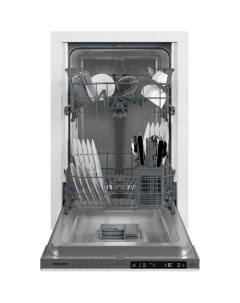 Встраиваемая посудомоечная машина HIS 1C69 узкая ширина 44 8см полновстраиваемая загрузка 10 комплек Hotpoint