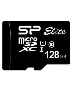Карта памяти microSDXC UHS I U1 Elite 128 ГБ 100 МБ с Class 10 SP128GBSTXBV1V20 1 шт без адаптера Silicon power
