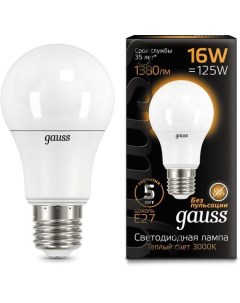 Лампа LED E27 груша 16Вт A60 одна шт Gauss