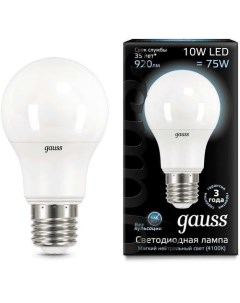 Лампа LED E27 груша 10Вт A60 одна шт Gauss