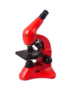 Микроскоп Rainbow 50L световой оптический биологический 40 800x на 3 объектива красный Levenhuk