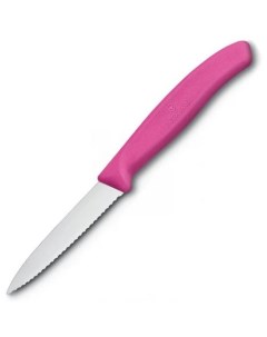 Нож кухонный Swiss Classic для овощей 80мм заточка серрейтор стальной розовый Victorinox