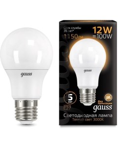 Лампа LED E27 груша 12Вт A60 одна шт Gauss
