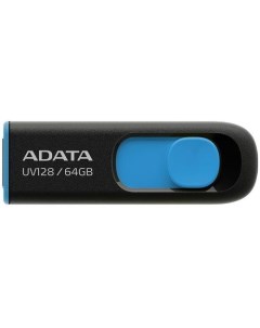 Флешка USB DashDrive UV128 64ГБ USB3 0 черный и синий Adata