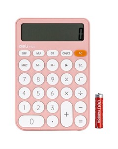 Калькулятор EM124PINK 12 разрядный розовый Deli