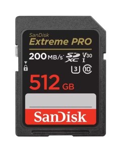 Карта памяти SDXC UHS I U3 512 ГБ 200 МБ с Class 10 SDSDXXD 512G GN4IN 1 шт Sandisk