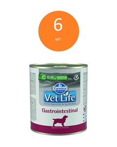 Vet Life Dog Gastrointestinal консервы для собак при ЖКТ Курица 300 г упаковка 6 шт Farmina vet life