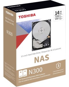 Жесткий диск SATA III 14Tb HDWG31EEZSTA NAS N300 7200rpm 512Mb 3 5 Rtl Toshiba