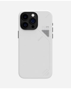 Чехол для iPhone 15 Pro A05 Vegan MagSafe магнитный из элитной экокожи белый Aulumu