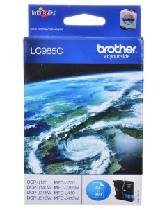 Картридж для струйного принтера LC 985C голубой оригинал Brother