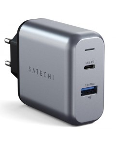Сетевое зарядное устройство Travel Charger 1 USB 1 USB Type C 2 4 A grey black Satechi