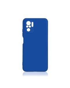 Чехол матово силиконовый soft touch для Redmi Note 10S синий Df
