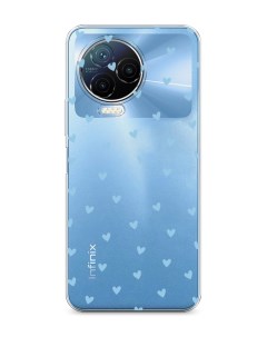 Чехол на Infinix Note 12 Pro 4G Note 12 2023 Голубые сердечки паттерн Homey