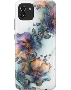 Силиконовый чехол на Samsung Galaxy A03 с принтом Мистические цветы Gosso cases