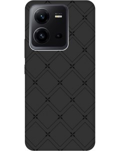 Силиконовый чехол на Vivo V25 5G V25e с рисунком Стильные линии Soft Touch черный Gosso cases