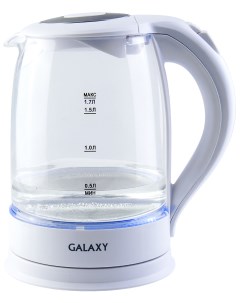 Чайник электрический GL0553 1 7 л белый прозрачный Galaxy