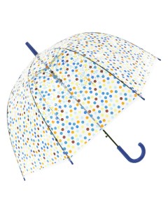 Зонт трость Горошек прозрачный купол синий Михимихи