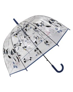 Зонт трость Puppies прозрачный купол темно синий Михимихи
