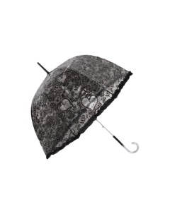 Зонт трость Сердечки прозрачный купол черный Mihi mihi