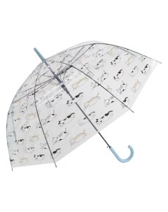 Зонт трость Кошки прозрачный купол голубой Михимихи
