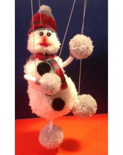 Снеговик Кукла марионетка Григорьевская игрушка