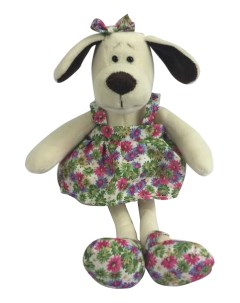 Мягкая игрушка Собака в платье с цветами 16 см Teddy