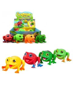 Игрушка антистресс Лягушка сквиши 4 цвета 12 шт в дисплее ЦЕНА ЗА ШТУКУ Junfa toys