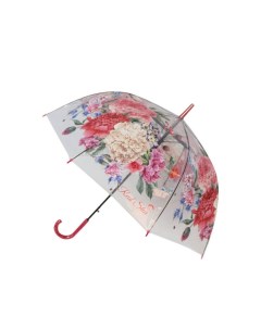 Зонт трость Цветы прозрачный купол красный Mihi mihi