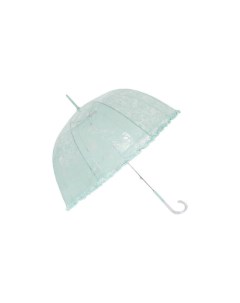 Зонт трость Сердечки прозрачный купол зеленый Mihi mihi