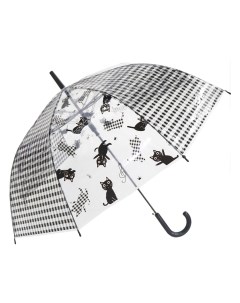 Зонт трость Кошки прозрачный купол черный Михимихи