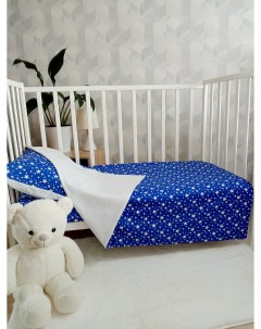 Комплект детского постельного белья ручная работа цвет сине белый Faradzhova.handmade