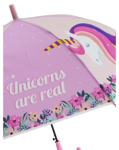 Зонт трость Единорог Unicorns are Real розовый Mihi mihi