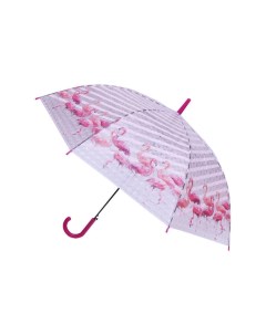 Зонт трость Фламинго с 3D эффектом розовый Mihi mihi
