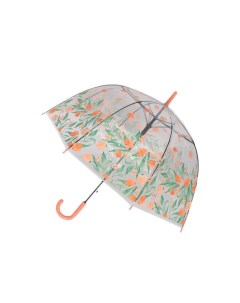 Зонт трость Цветочки прозрачный купол оранжевый Mihi mihi