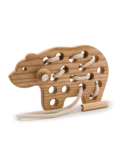 Игрушка Шнуровка ЭКО Медведь из массива дуба Rodent kids