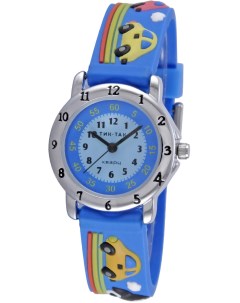 Детские наручные часы Н105 2 синие машинки Тик-так