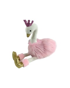 Мягкая игрушка Лебедь розовый с золотыми лапками и клювом M092 Chuzhou greenery